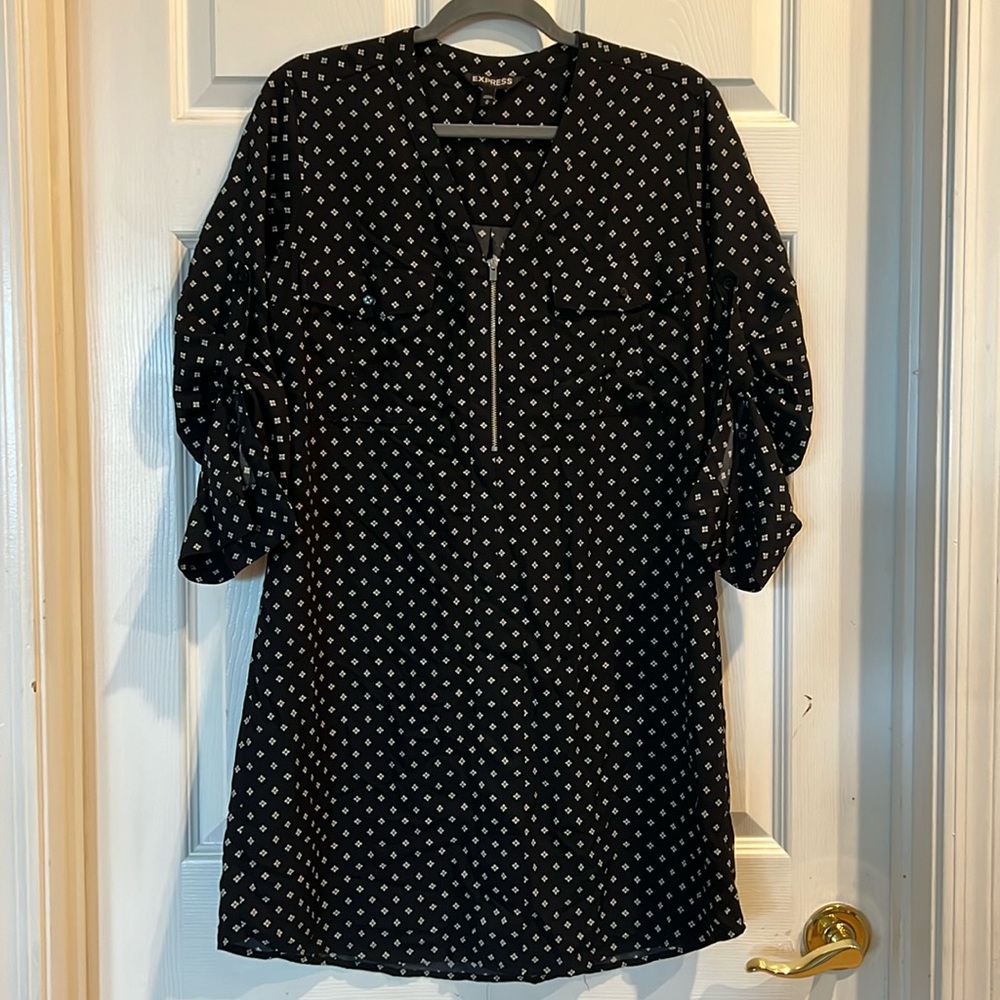EXPRESS Zip Front Flowy Dress